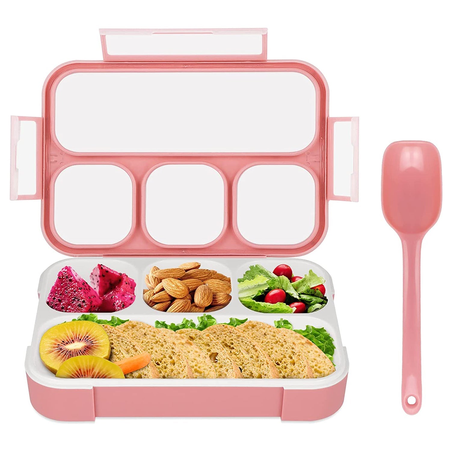 5212 Lunch Box 4 Compartment With Leak Proof Lunch Box For School & Office Use DeoDap 5212 Lunch Box 4 Compartment With Leak Proof Lunch Box For School & Office Use DeoDap